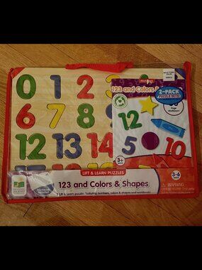 Learning Journey 2 Pack Puzzles Set & Carrying Case Numbers Colors Shapes